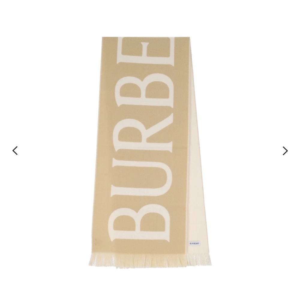 Burberry Tan and Cream Logo Scarf
